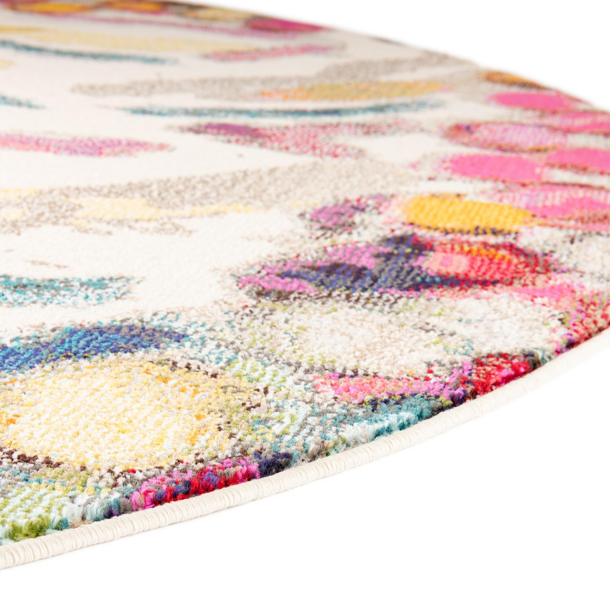 3' 3 x 3' 3 Washable Vivid Round Rug