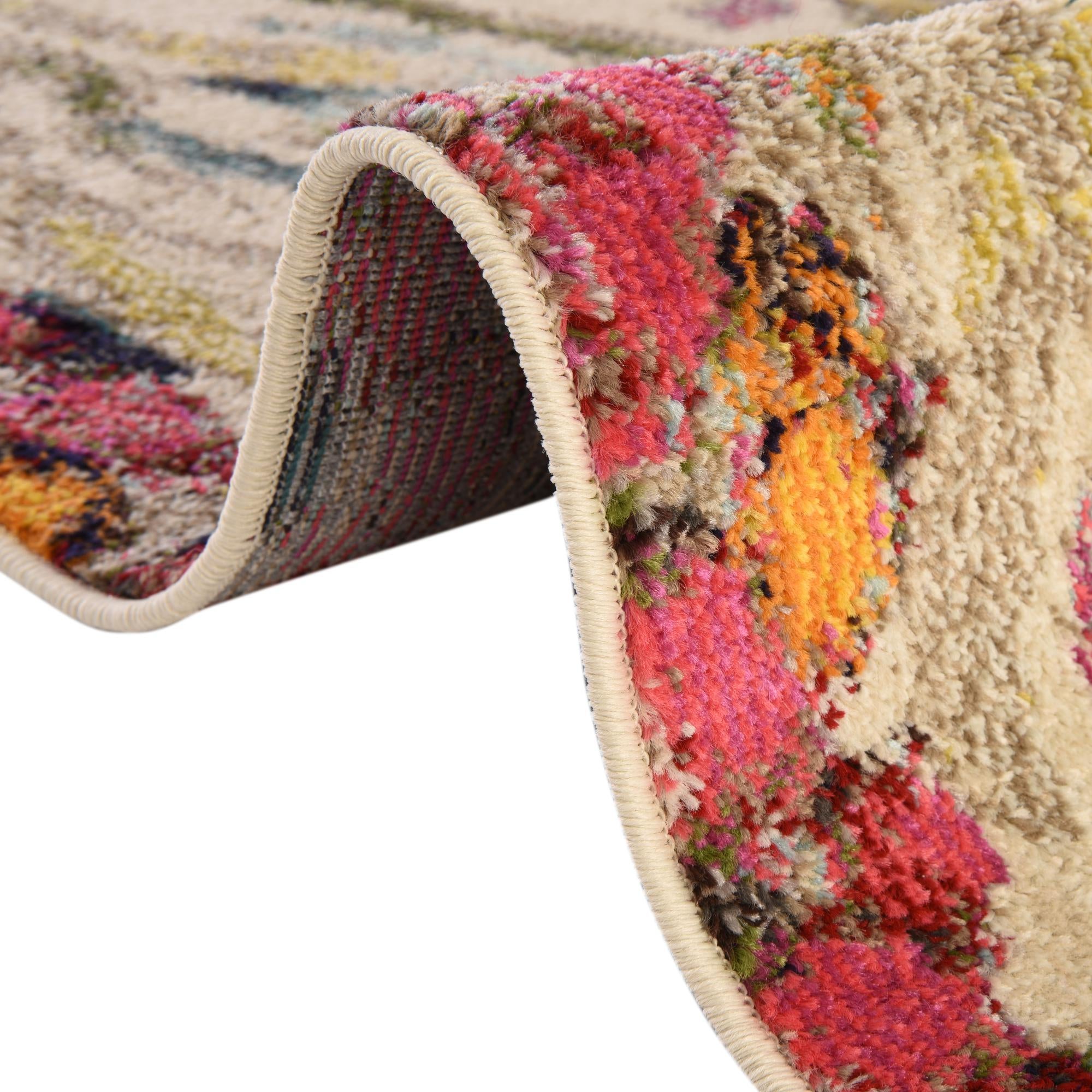 3' 3 x 3' 3 Washable Vivid Round Rug