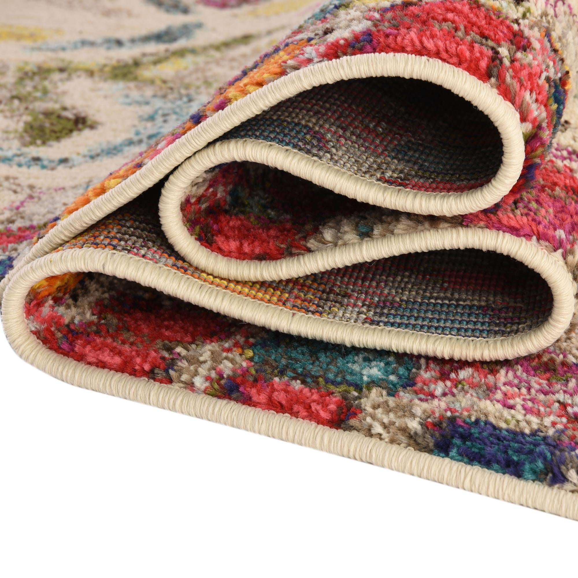 3' 3 x 3' 3 Washable Vivid Round Rug