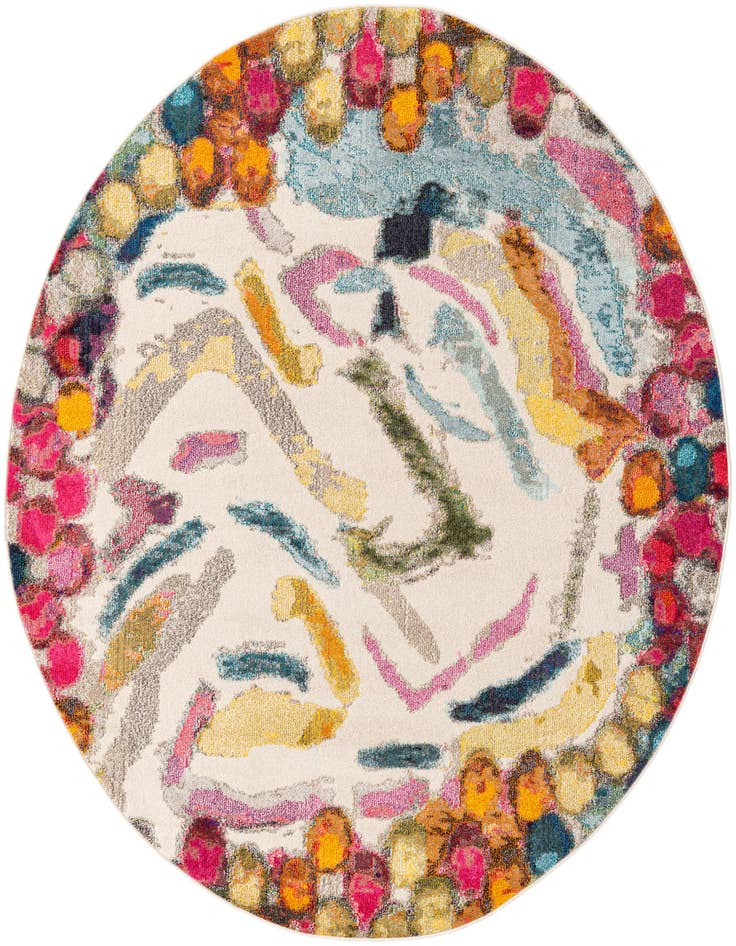 Detail image of 7' x 7' Washable Vivid Round Rug