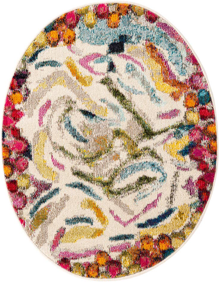 Detail image of 3' 3 x 3' 3 Washable Vivid Round Rug