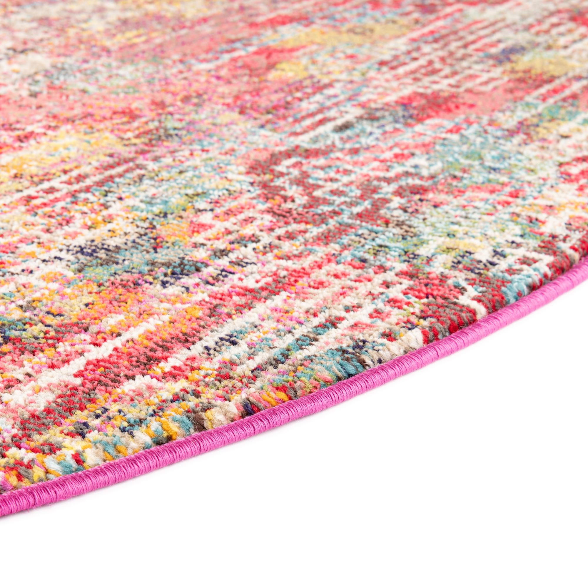 3' 3 x 3' 3 Washable Vivid Round Rug