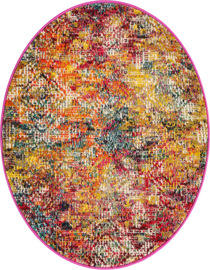 Detail image of 3' 3 x 3' 3 Washable Vivid Round Rug
