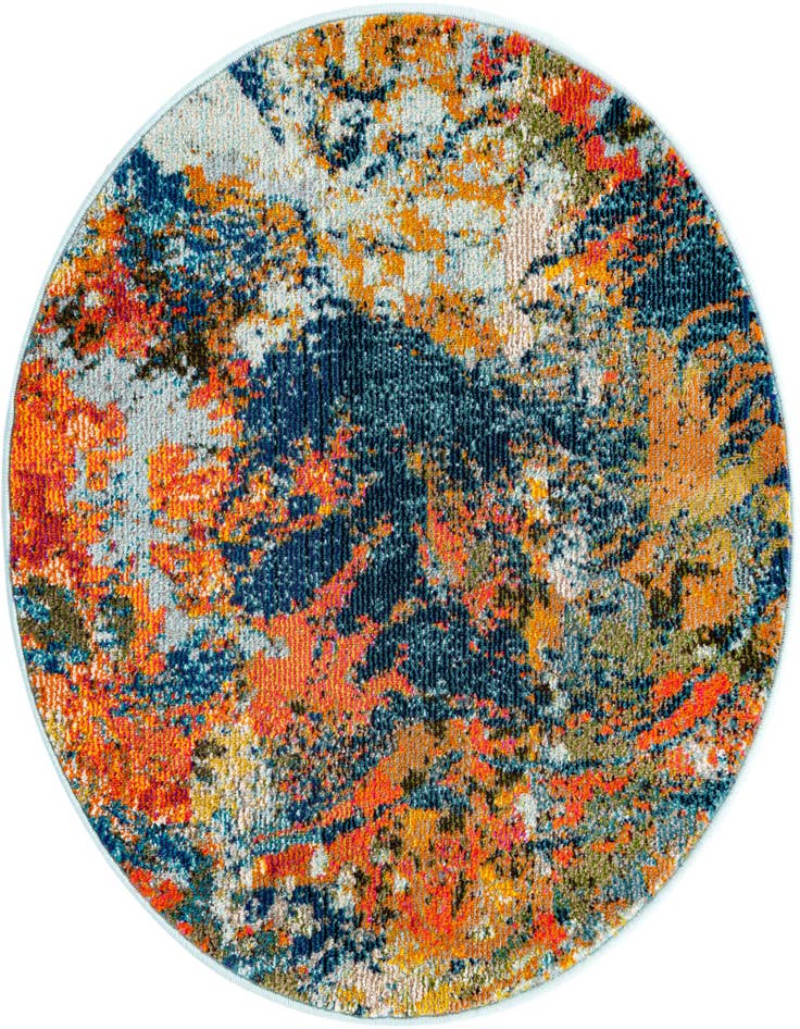 Detail image of 3' 3 x 3' 3 Washable Vivid Round Rug
