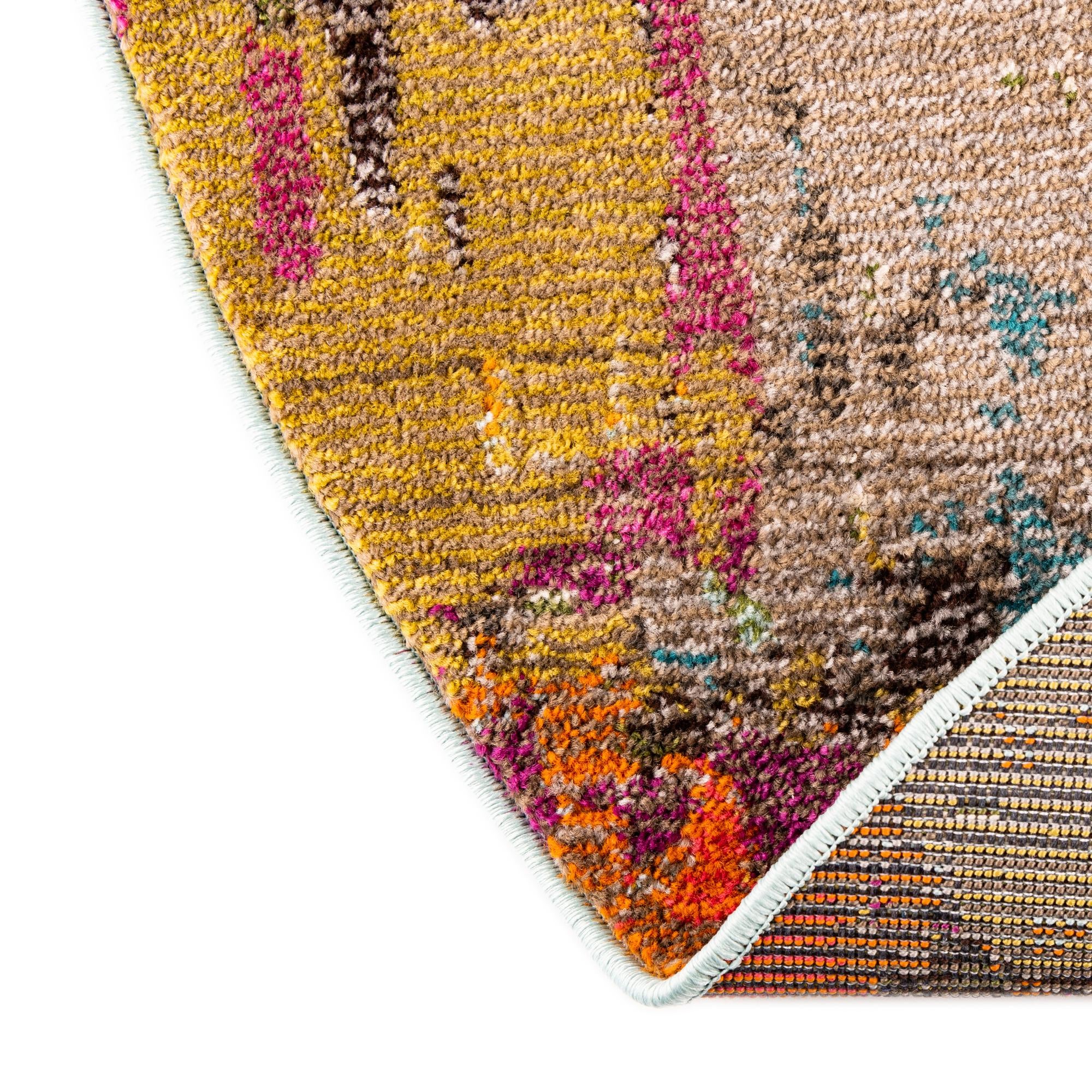 3' 3 x 3' 3 Washable Vivid Round Rug