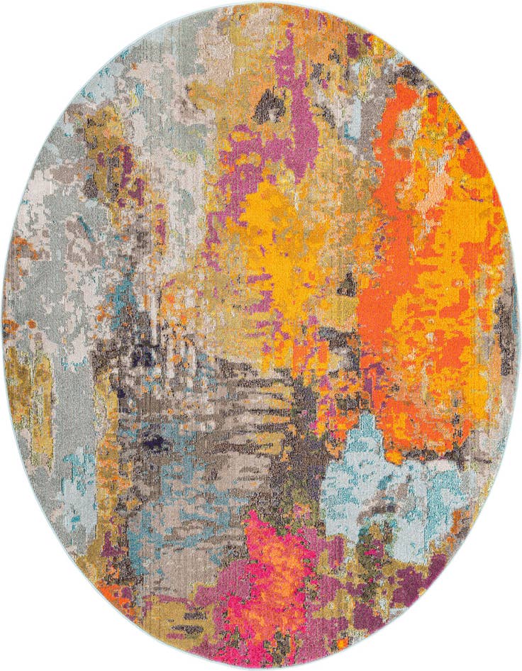 Detail image of 7' x 7' Washable Vivid Round Rug