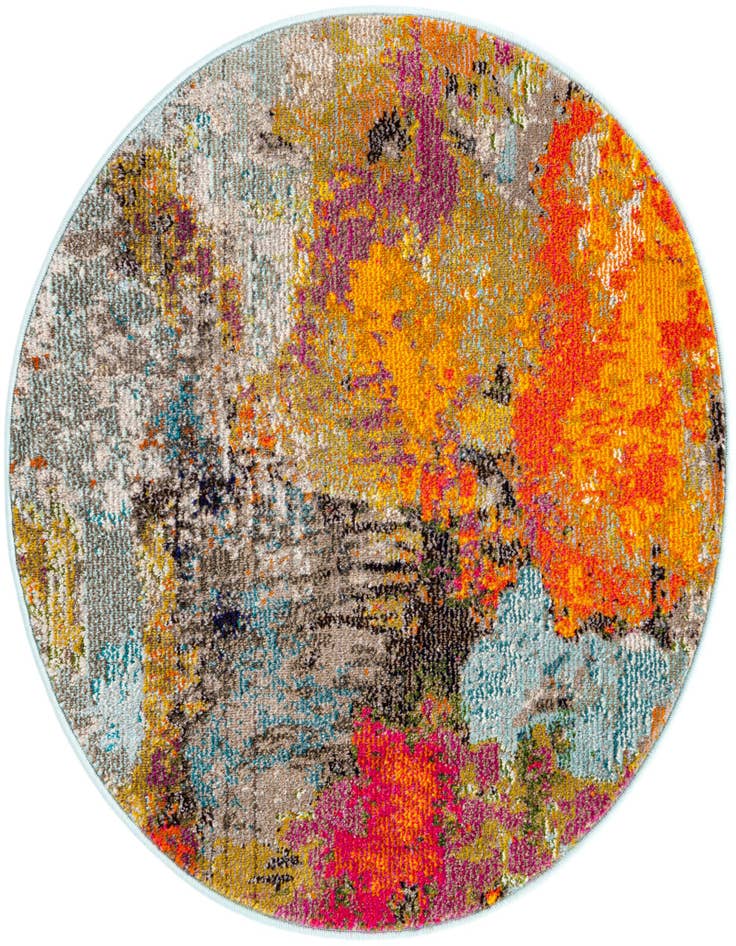 Detail image of 3' 3 x 3' 3 Washable Vivid Round Rug
