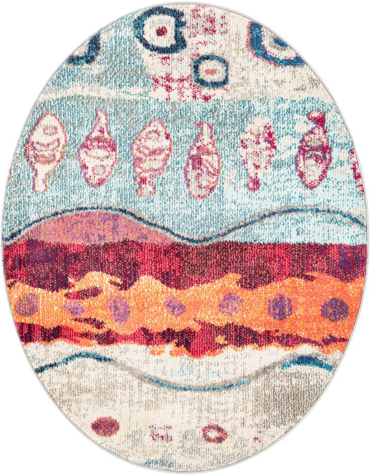 Detail image of 3' 3 x 3' 3 Washable Vivid Round Rug