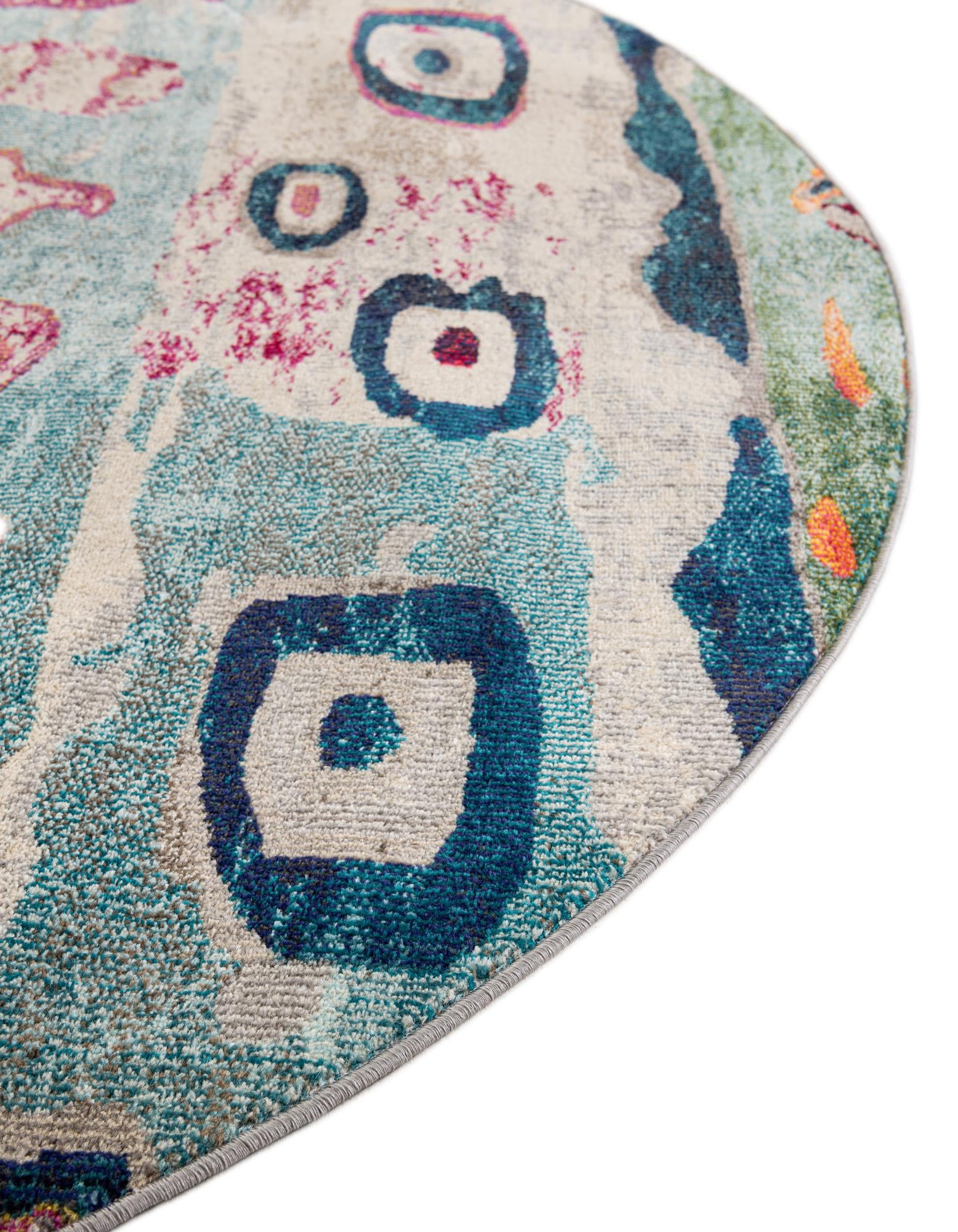 3' 3 x 3' 3 Washable Vivid Round Rug