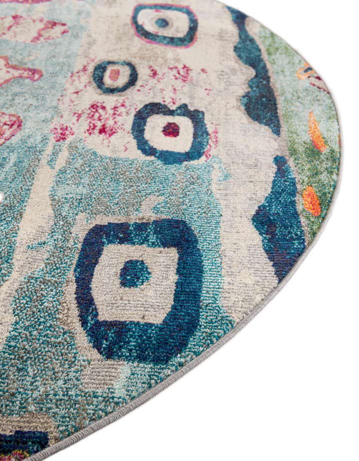 3' 3 x 3' 3 Washable Vivid Round Rug