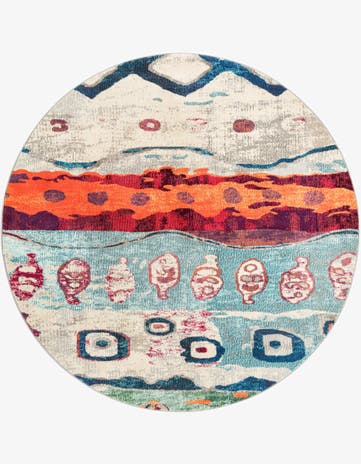 Washable Vivid Round Rug