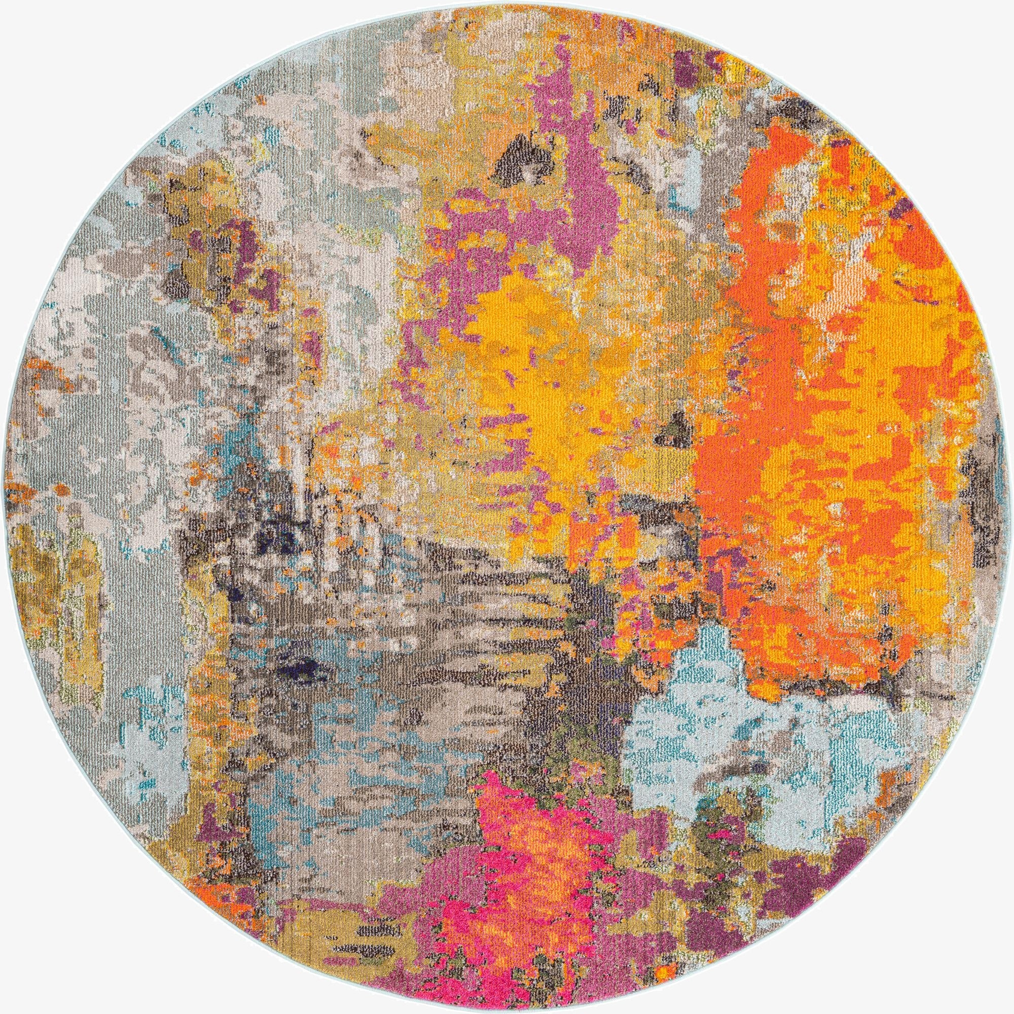 7' x 7'  Washable Vivid Round Rug