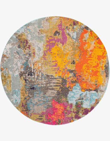 Washable Vivid Round Rug