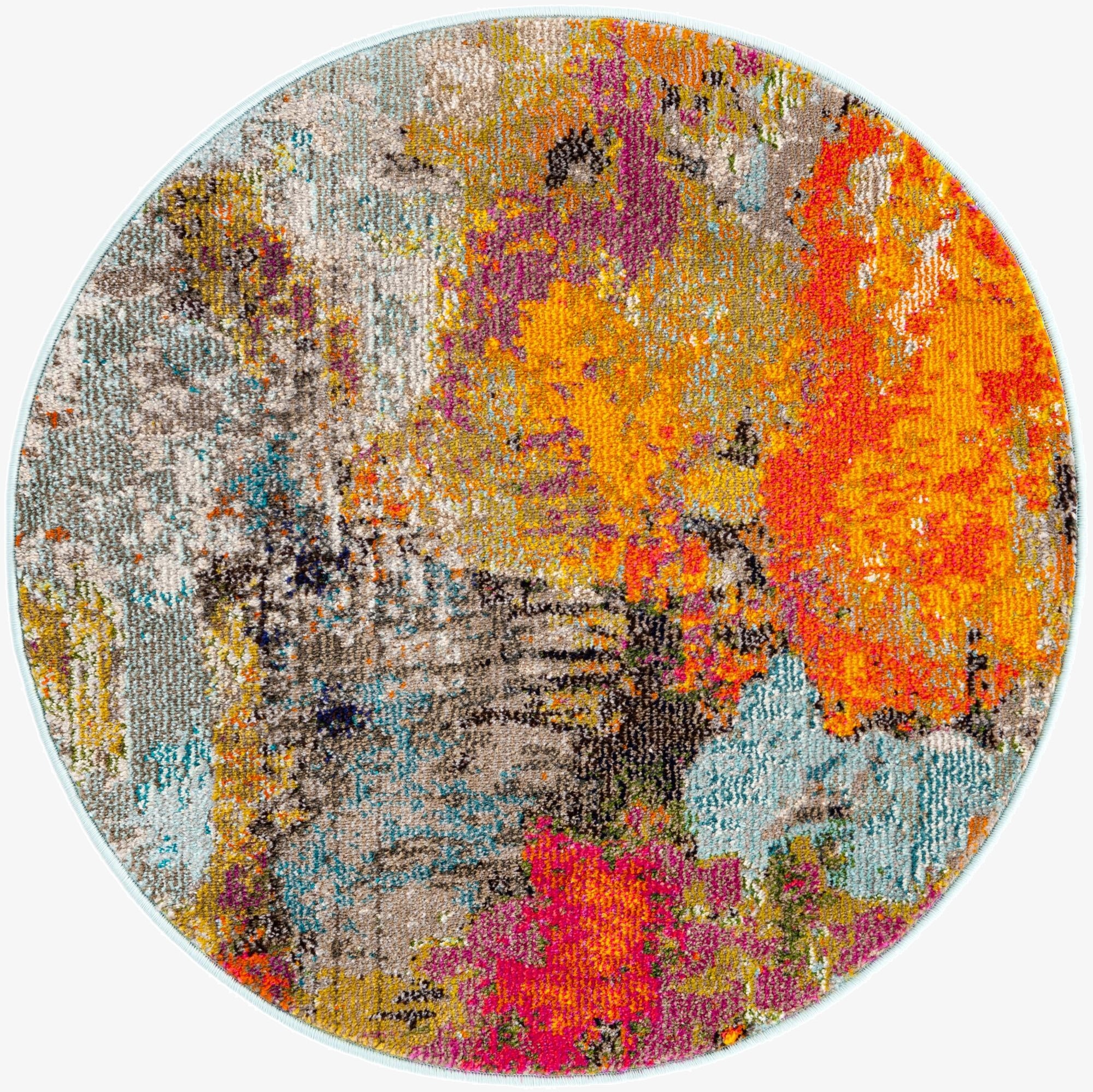 3' 3 x 3' 3  Washable Vivid Round Rug