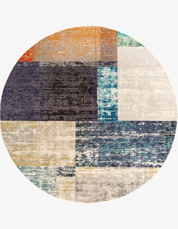 Washable Vivid Round Rug