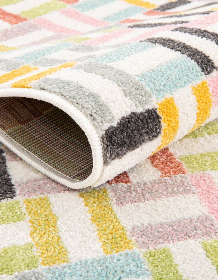 Detail image of 3' 3 x 3' 3 Checkered Whimsy Kids Round Rug