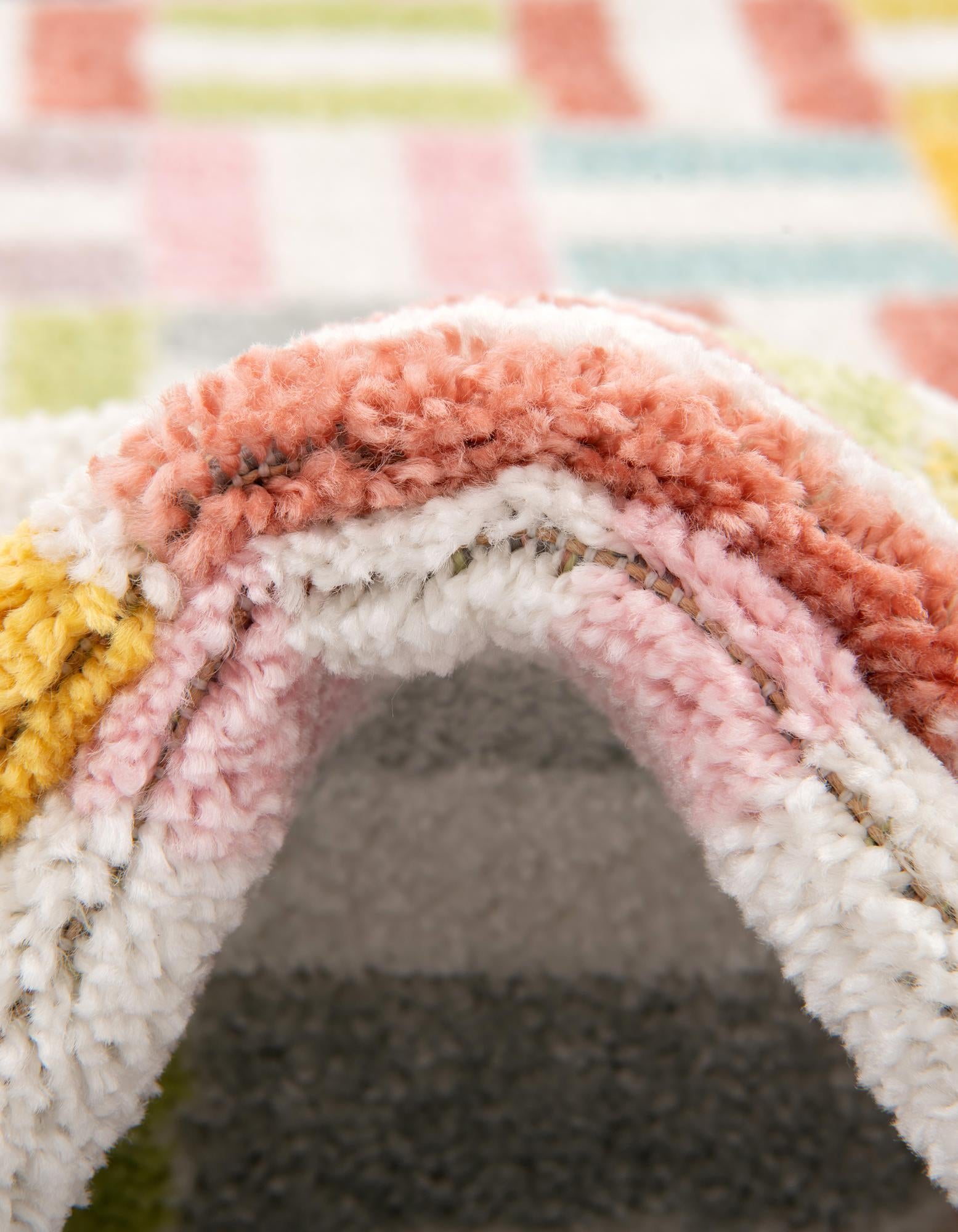 5' 3 x 5' 3 Checkered Whimsy Kids Round Rug