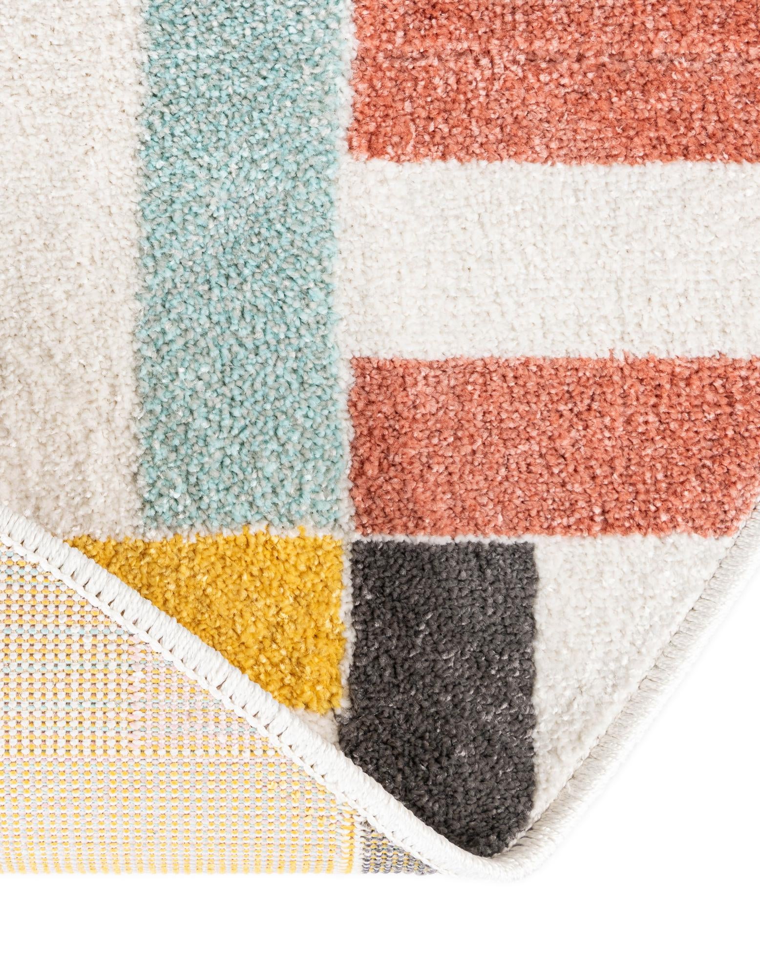 5' 3 x 5' 3 Checkered Whimsy Kids Round Rug