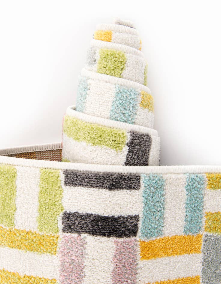 Detail image of 3' 3 x 3' 3 Checkered Whimsy Kids Round Rug