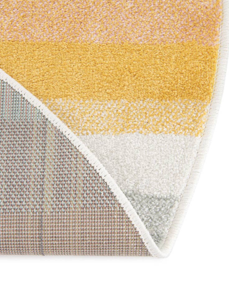 Detail image of 3' 3 x 3' 3 Rainbow Stripes Whimsy Kids Round Rug