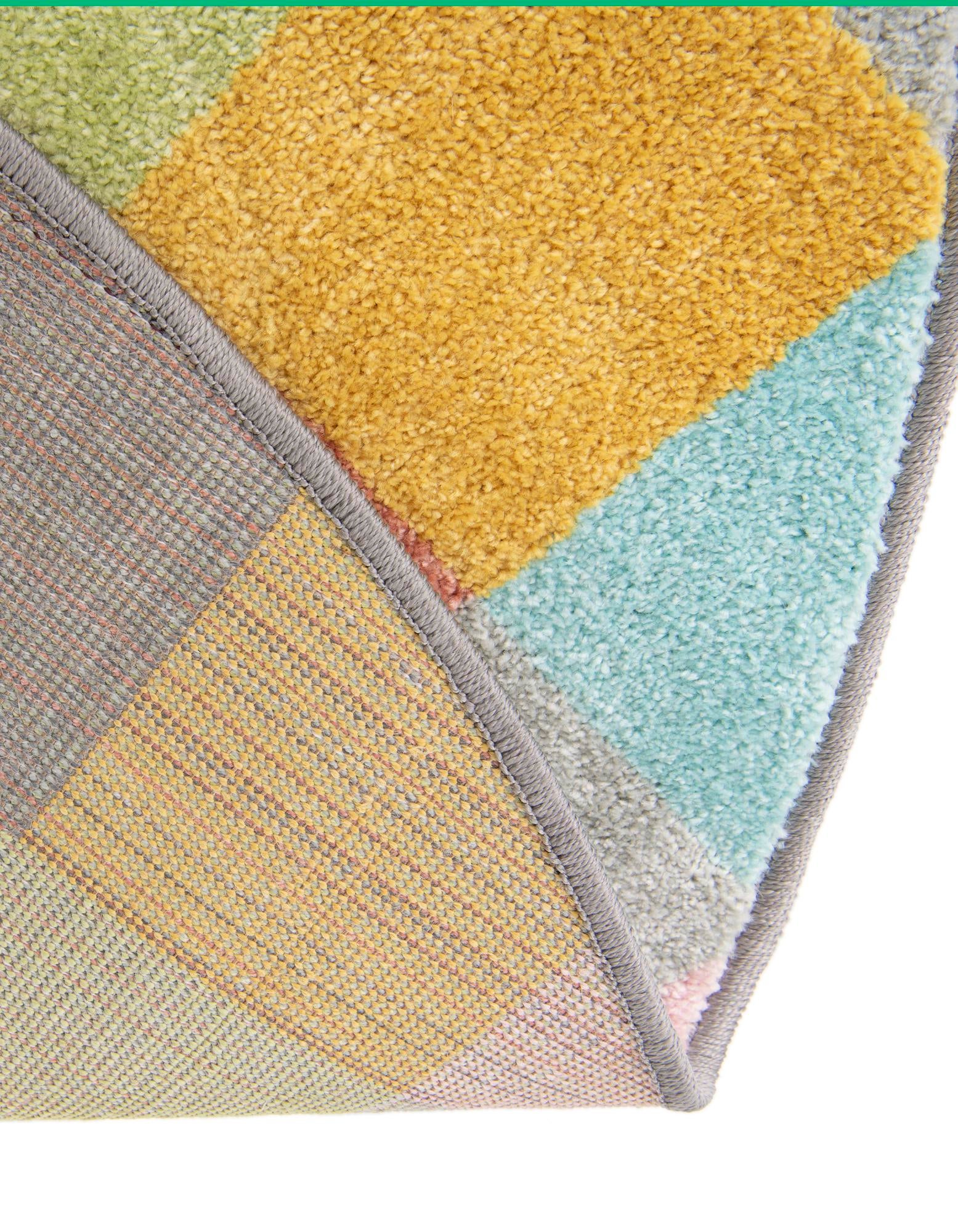 3' 3 x 3' 3 Checkered Whimsy Kids Round Rug