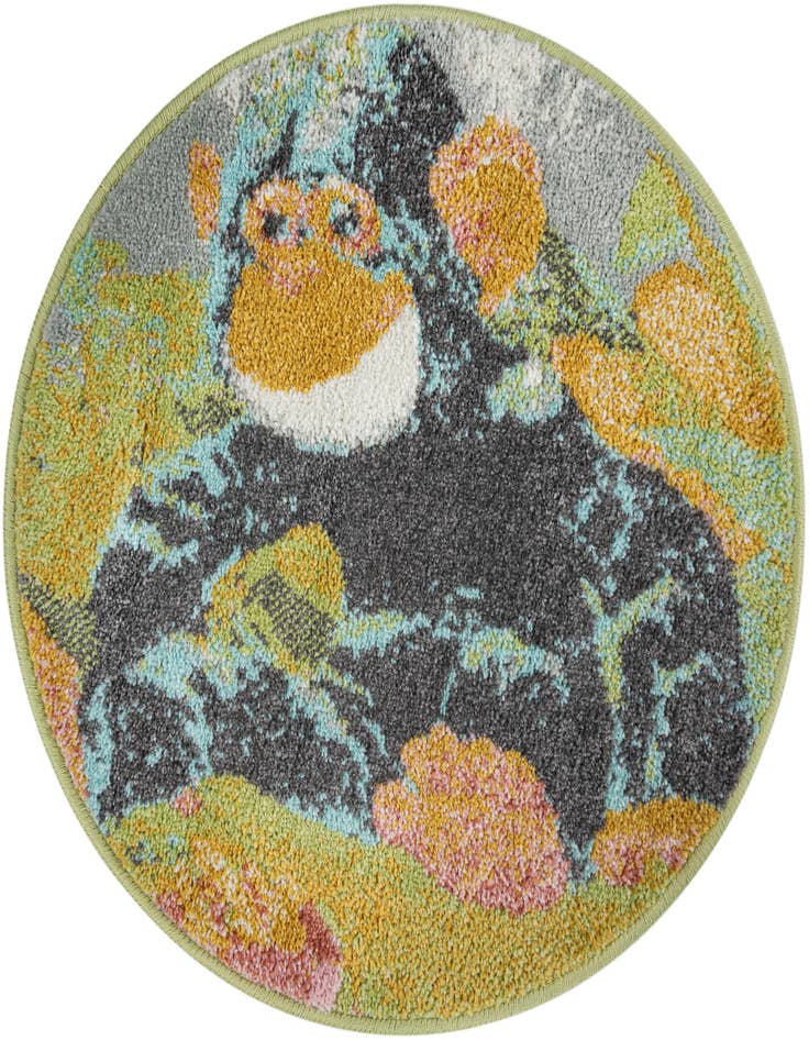 Detail image of 2' 2 x 2' 2 Gorilla Whimsy Kids Round Rug