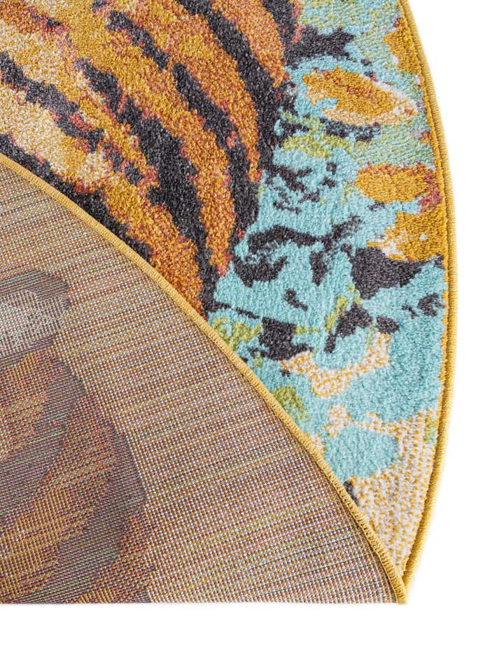 5' 1 x 5' 1 Tiger Whimsy Kids Round Rug