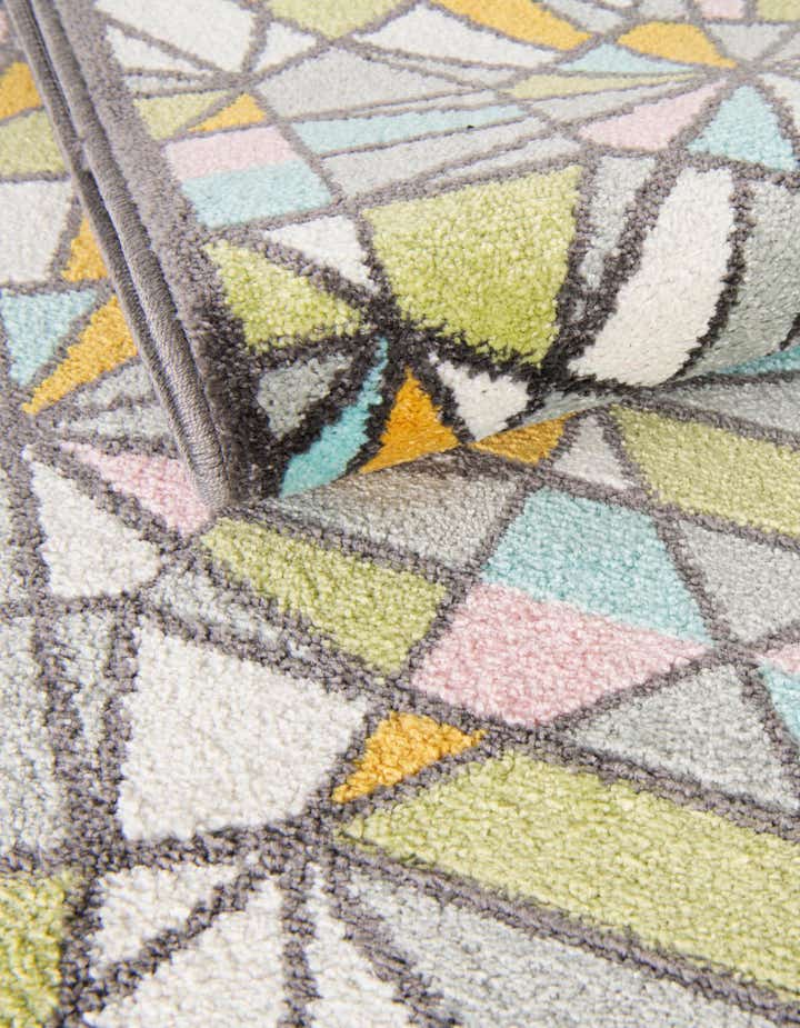 3' 3 x 3' 3 Stained Glass Whimsy Kids Round Rug