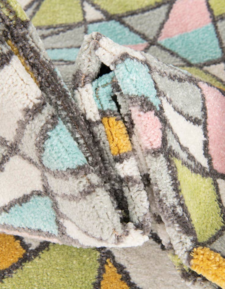Detail image of 3' 3 x 3' 3 Stained Glass Whimsy Kids Round Rug