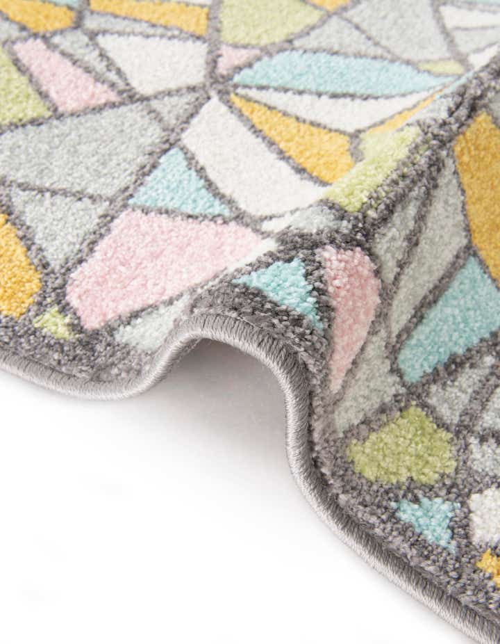 3' 3 x 3' 3 Stained Glass Whimsy Kids Round Rug