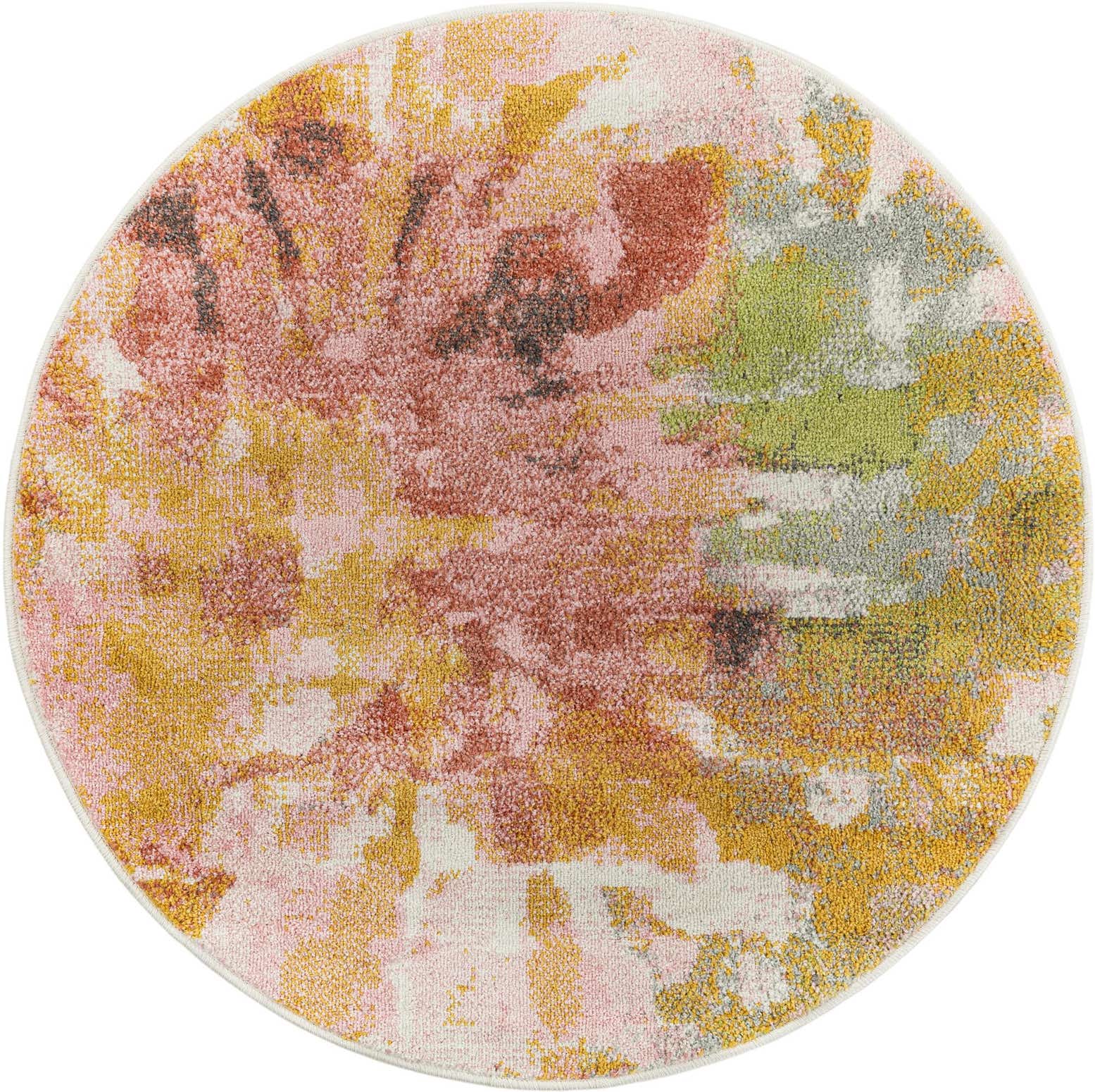 3' 3 x 3' 3 Abstract Whimsy Kids Round Rug