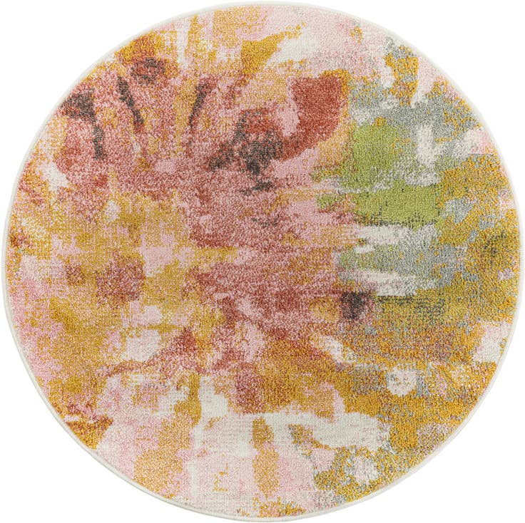 Detail image of 3' 3 x 3' 3 Abstract Whimsy Kids Round Rug