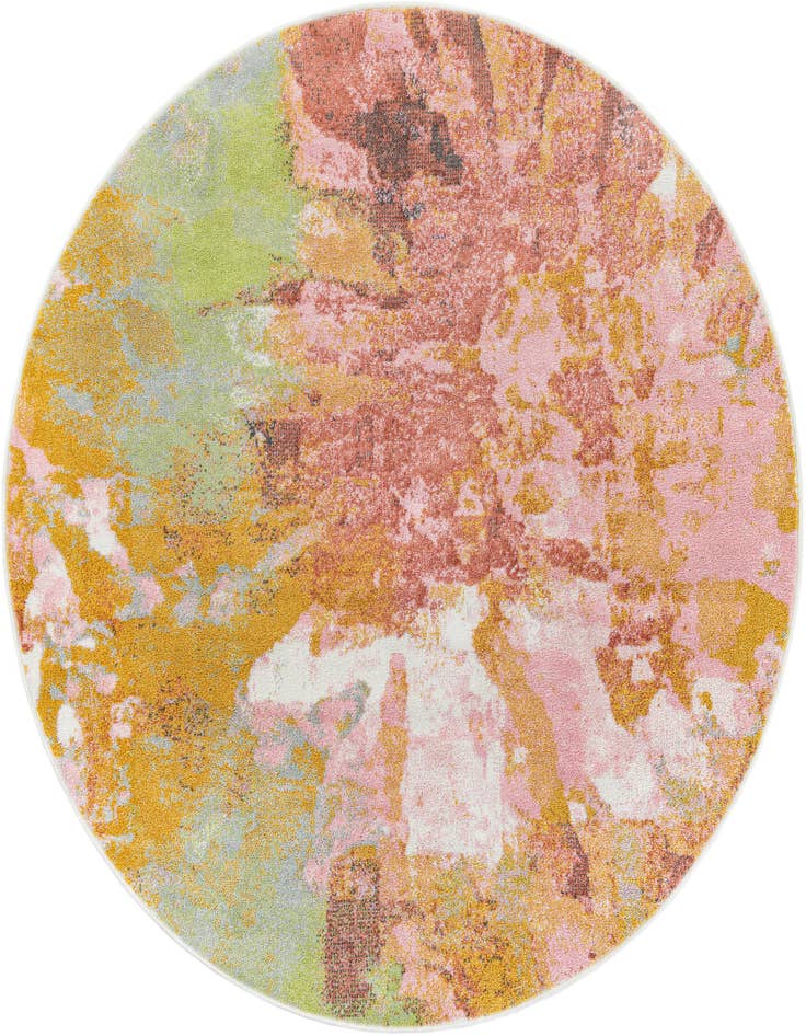 Detail image of 6' 1 x 6' 1 Abstract Whimsy Kids Round Rug