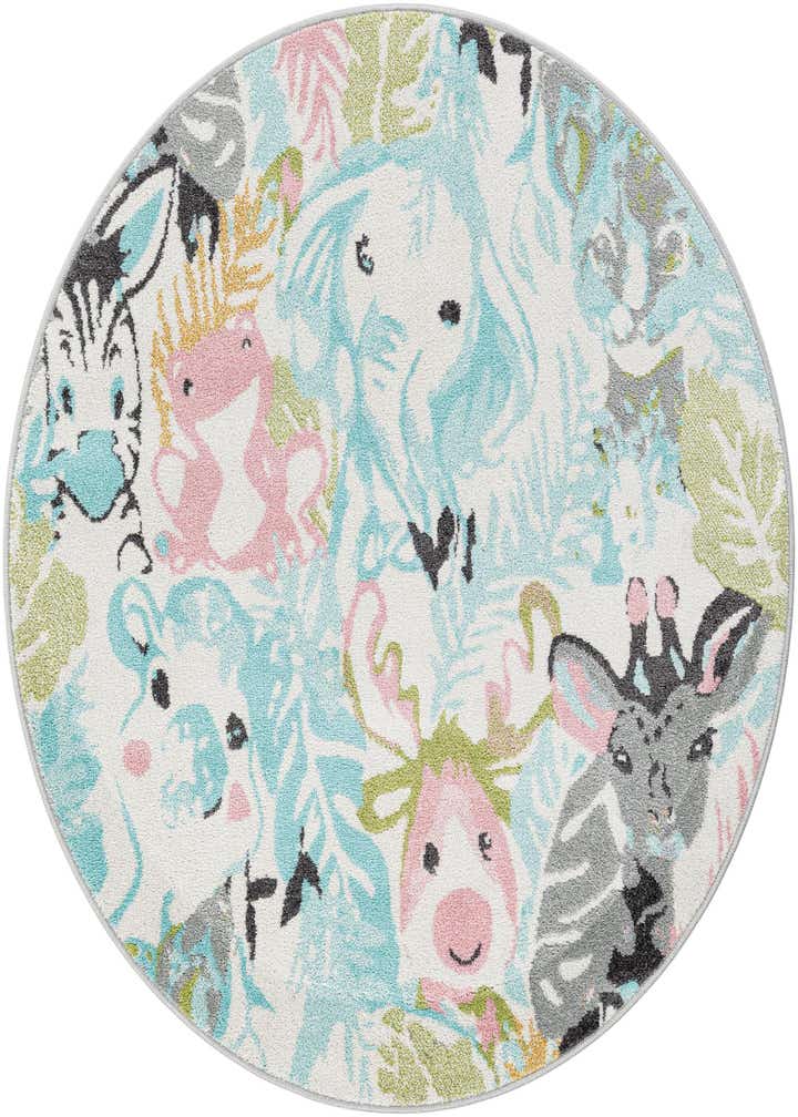 5' x 5' Animals Whimsy Kids Round Rug