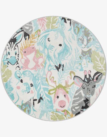 Animals Whimsy Kids Round Rug