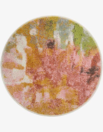 Abstract Whimsy Kids Round Rug