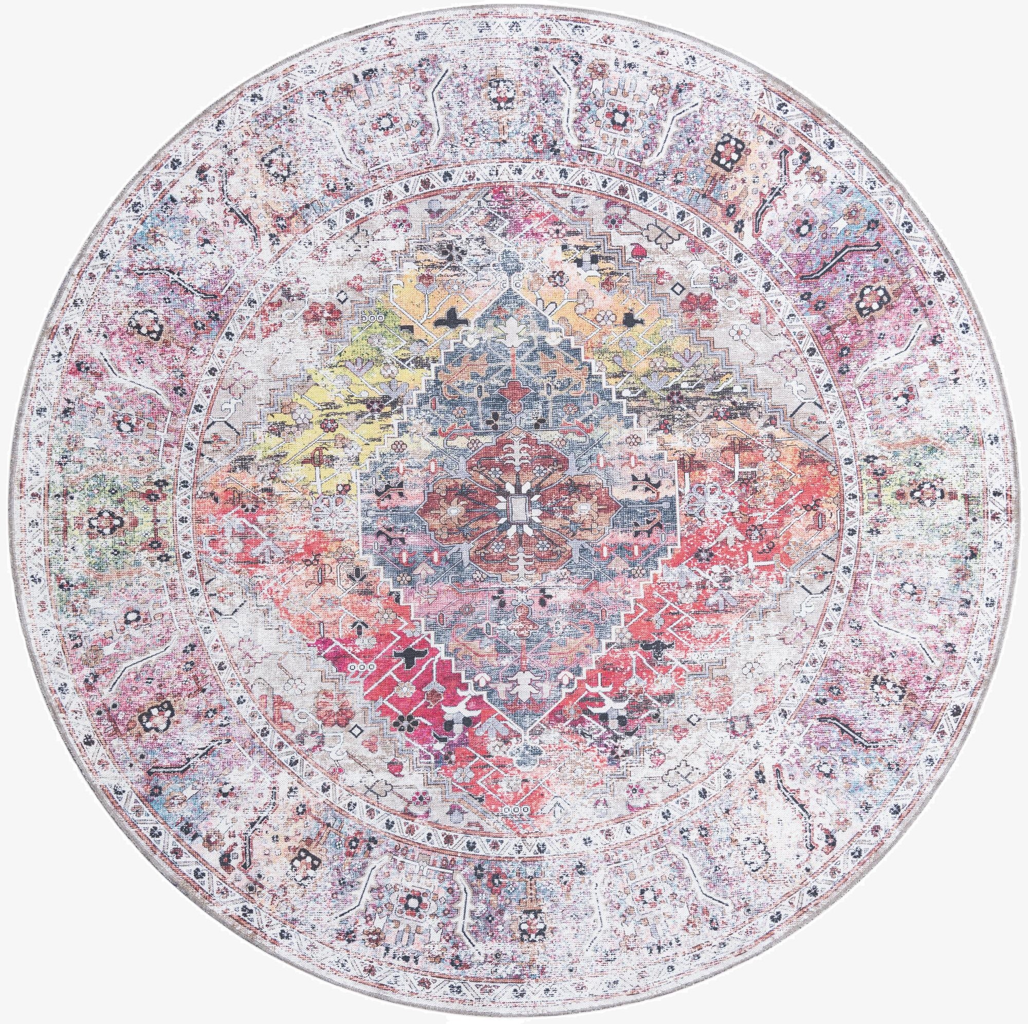 Primary image 7' 10 x 7' 10  Washable Yara Round Rug