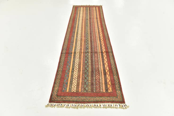 Detail image of 2' 8 x 9' 7 Hand Knotted Ariana Ziegler Runner Rug