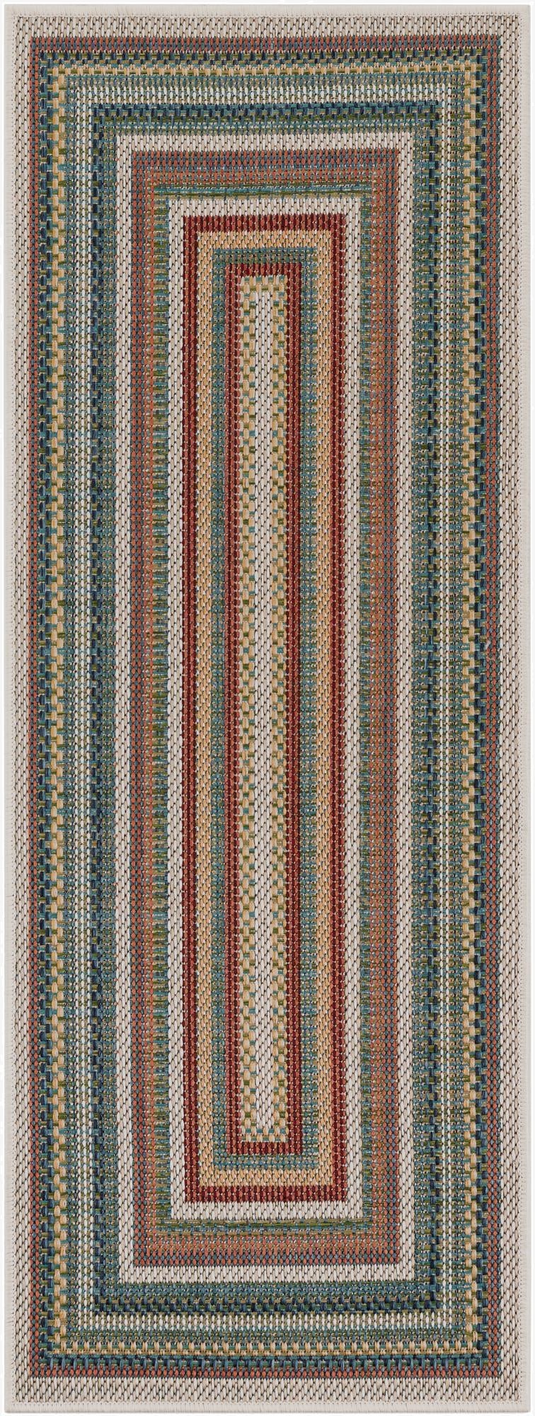 2' x 5' 1  Washable Baja Indoor / Outdoor Runner Rug