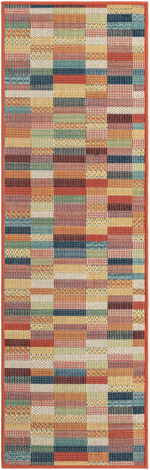 2' x 6' 1  Washable Baja Indoor / Outdoor Runner Rug