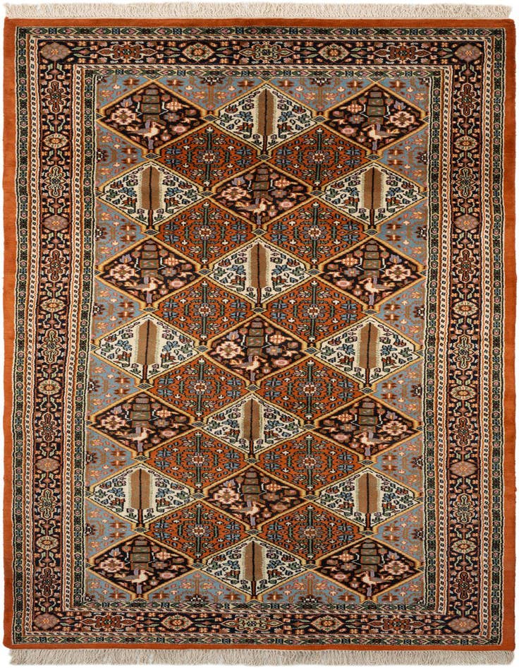 Detail image of 5' 4 x 11' Hand Knotted Bakhtiar Wool Runner Rug