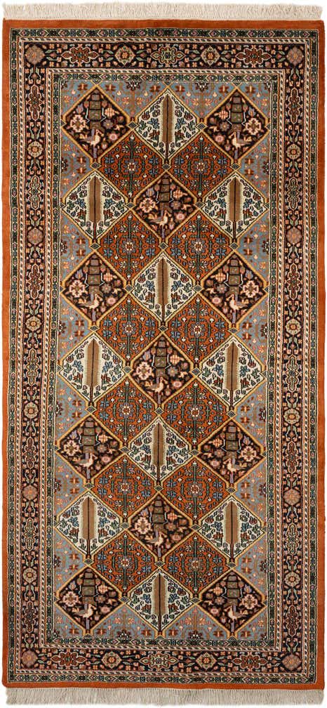 5' 4 x 11' Hand Knotted Bakhtiar Wool Runner Rug