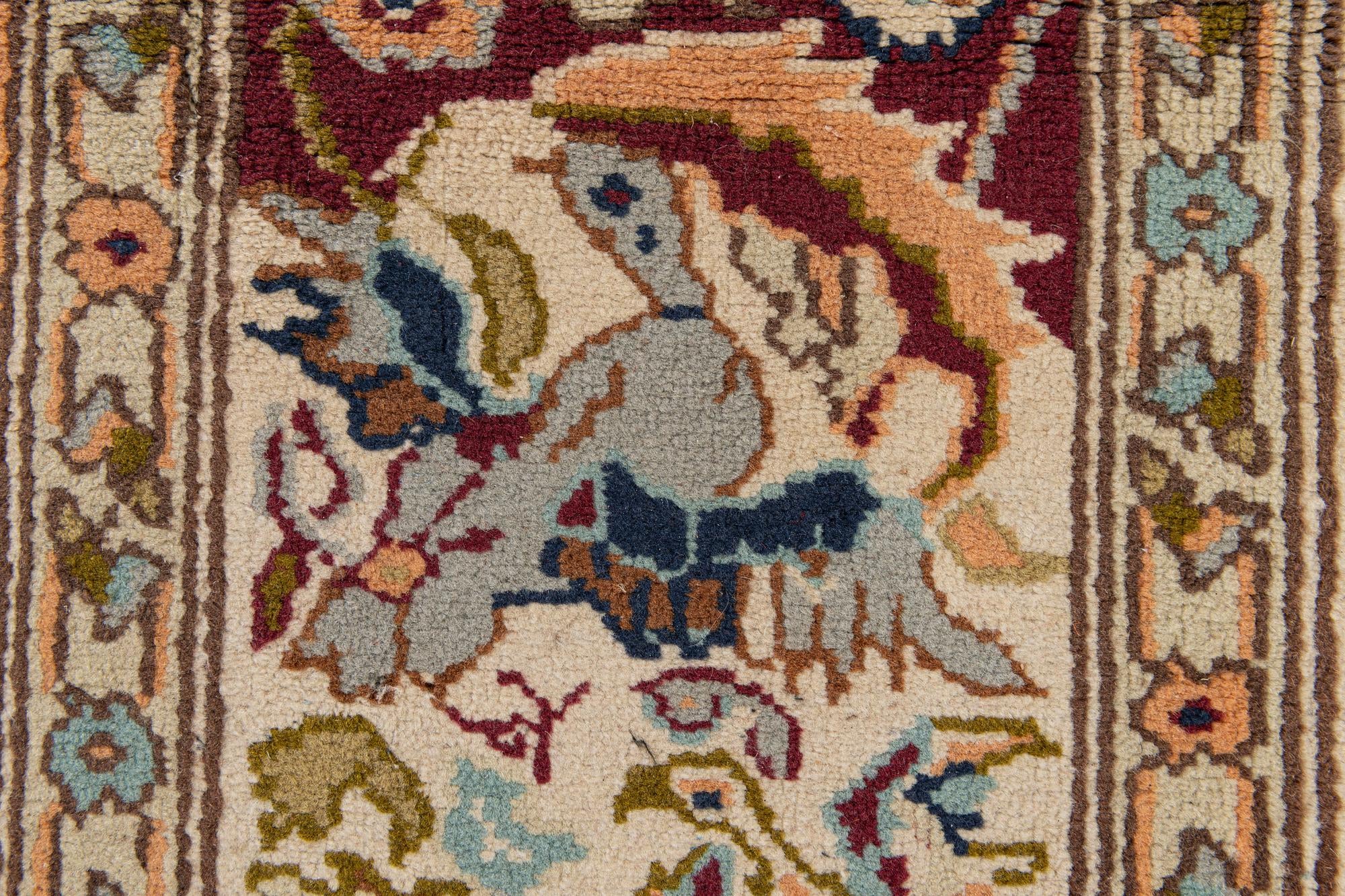 2' 5 x 5' 2 Hand Knotted Bakhtiar Wool Runner Rug