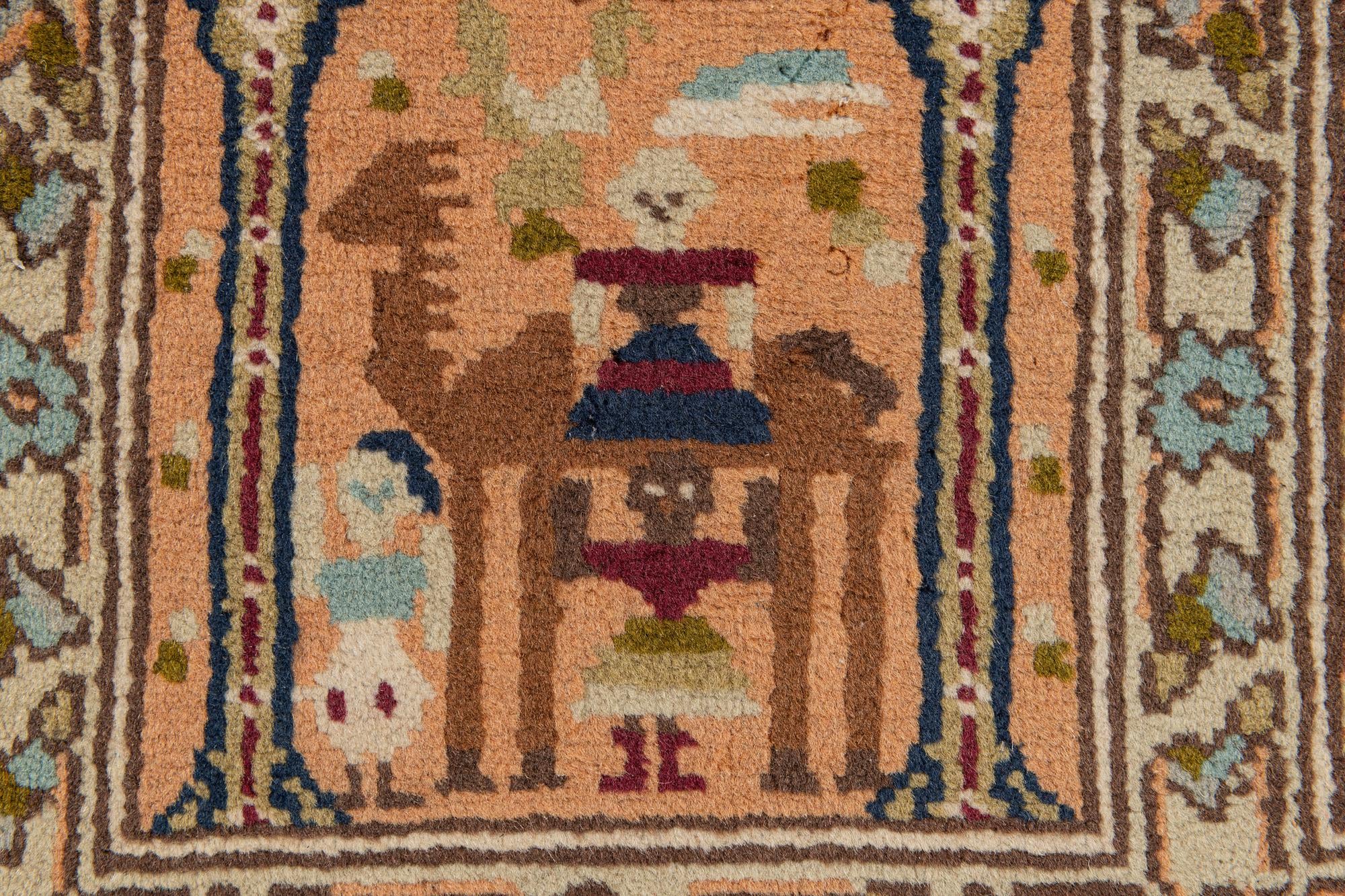 2' 5 x 5' 2 Hand Knotted Bakhtiar Wool Runner Rug