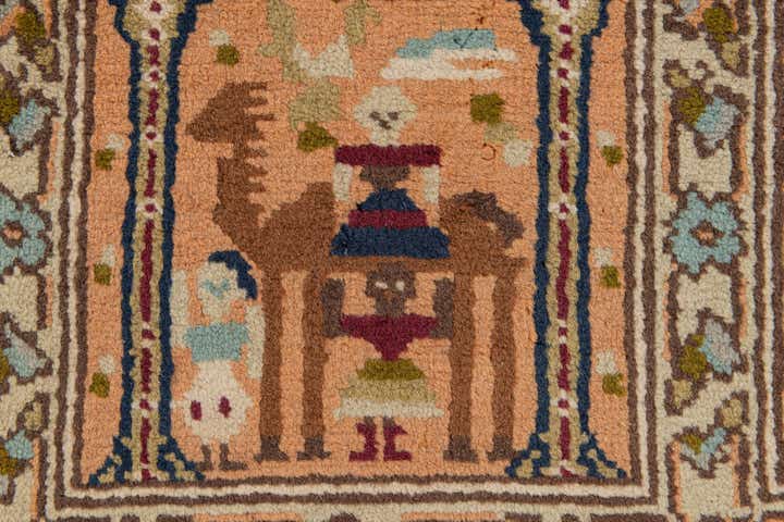 2' 5 x 5' 2 Hand Knotted Bakhtiar Wool Runner Rug