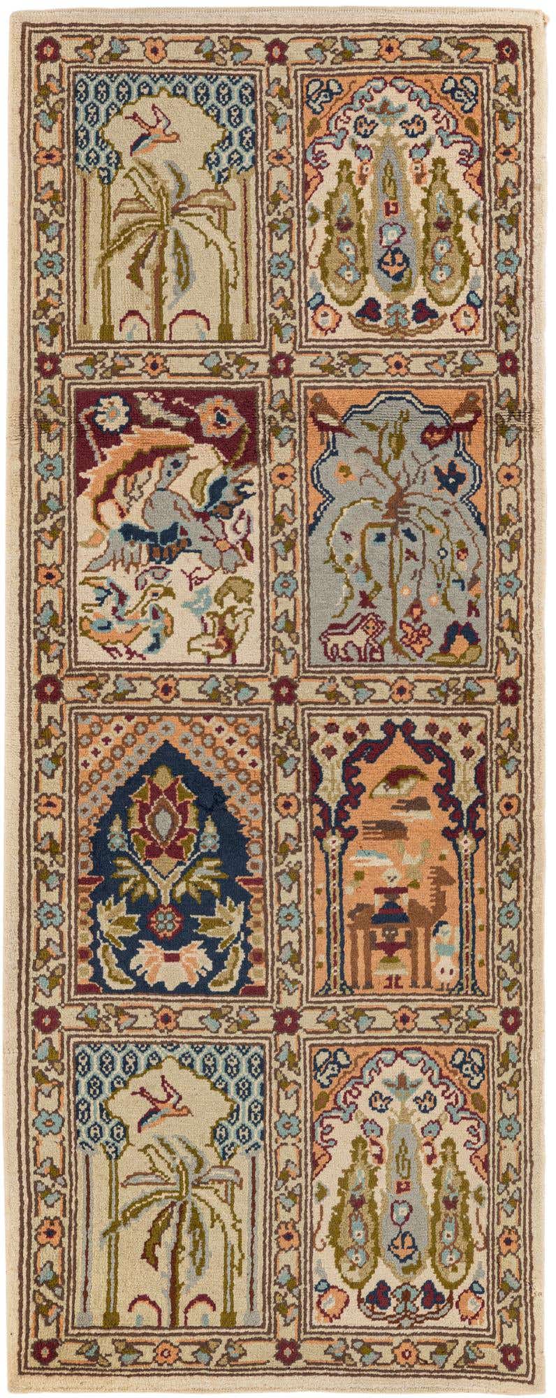 2' 5 x 5' 2 Hand Knotted Bakhtiar Wool Runner Rug