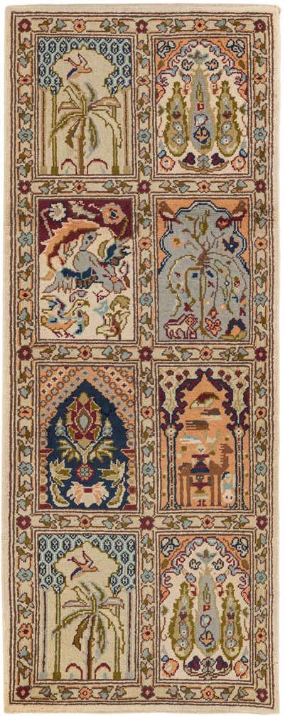 2' 5 x 5' 2 Hand Knotted Bakhtiar Wool Runner Rug