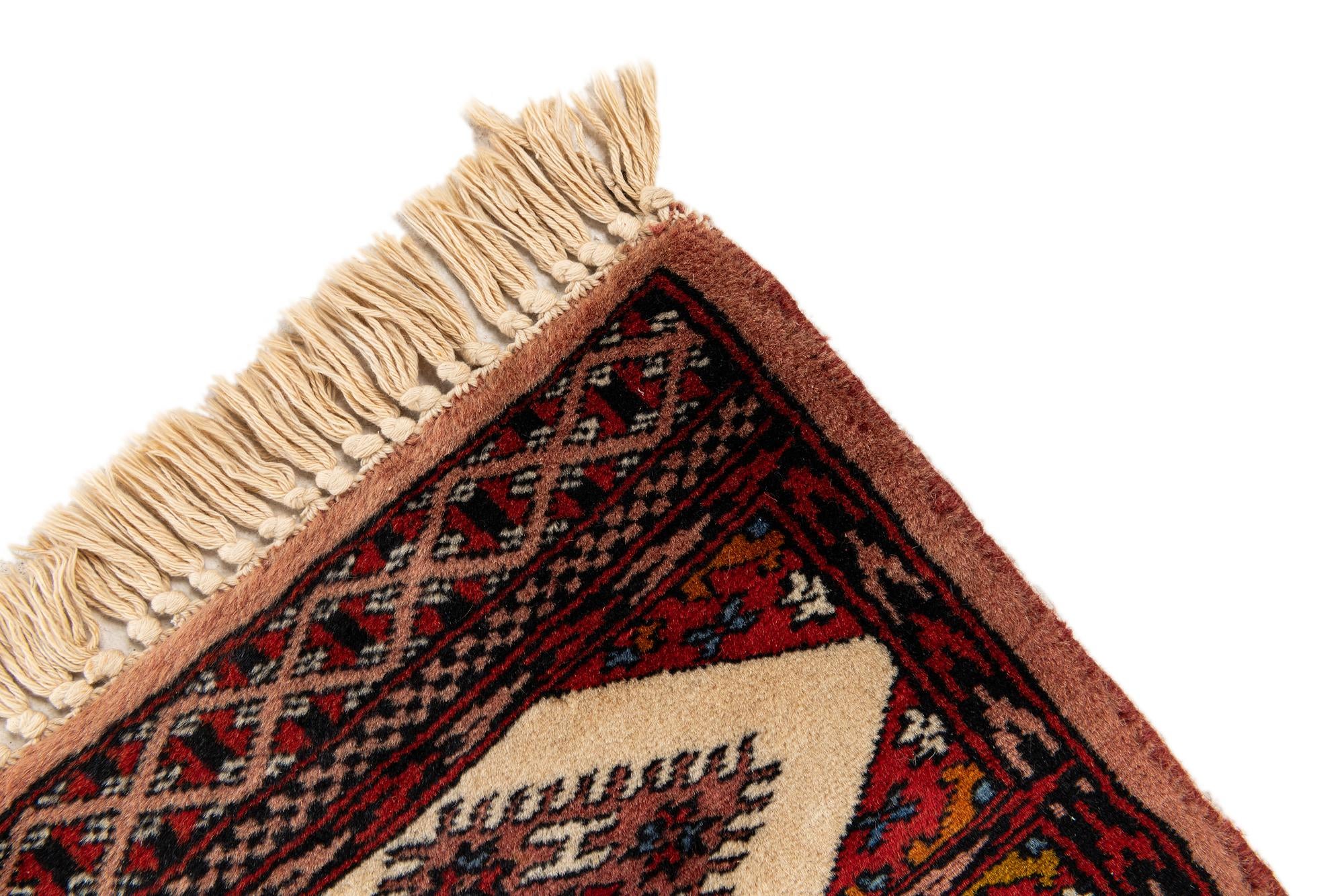 1' x 3' 10 Hand Knotted Bokhara Oriental Wool Runner Rug