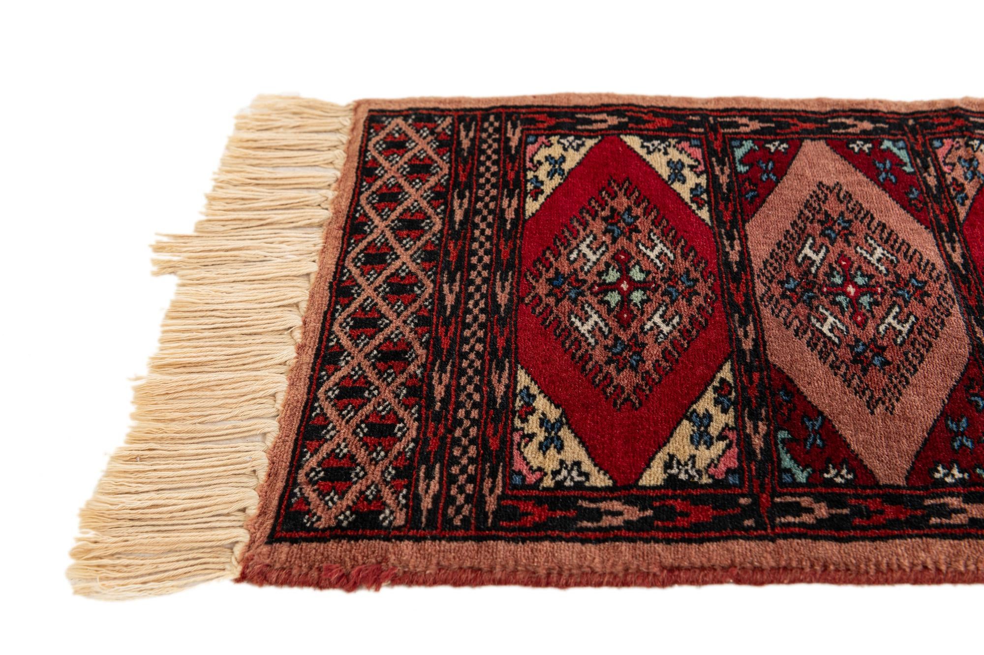 1' x 3' 10 Hand Knotted Bokhara Oriental Wool Runner Rug