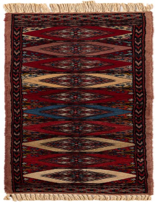 Detail image of 1' x 3' 10 Hand Knotted Bokhara Oriental Wool Runner Rug